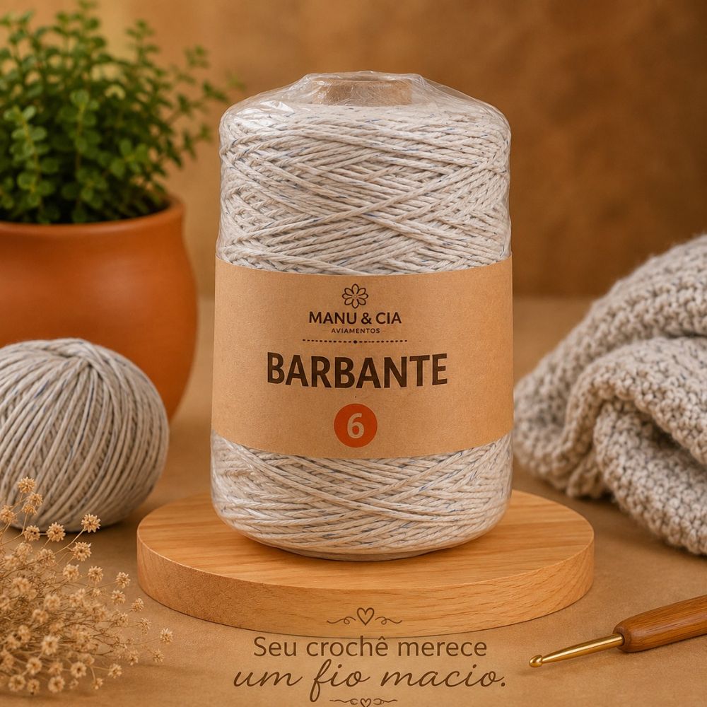 Barbante Manu & Cia Cru / Lurex nº6 600g