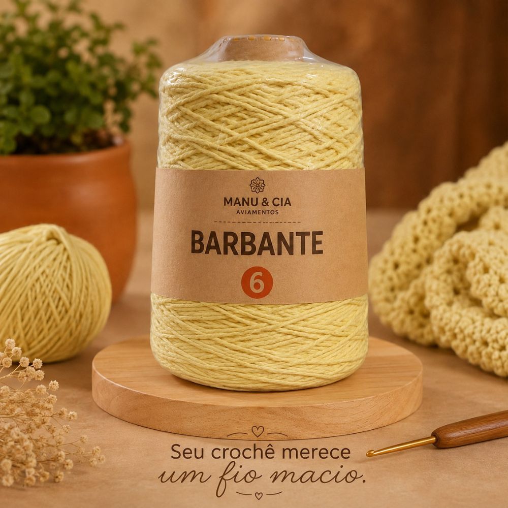 Barbante Amarelo Claro para Crochê Manu & Cia