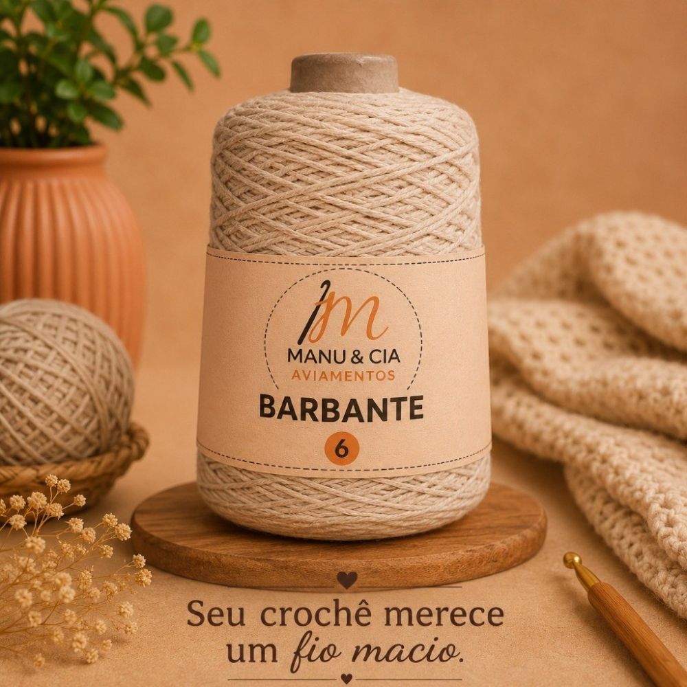 Barbante Areia para Crochê e Artesanato – Tom Neutro