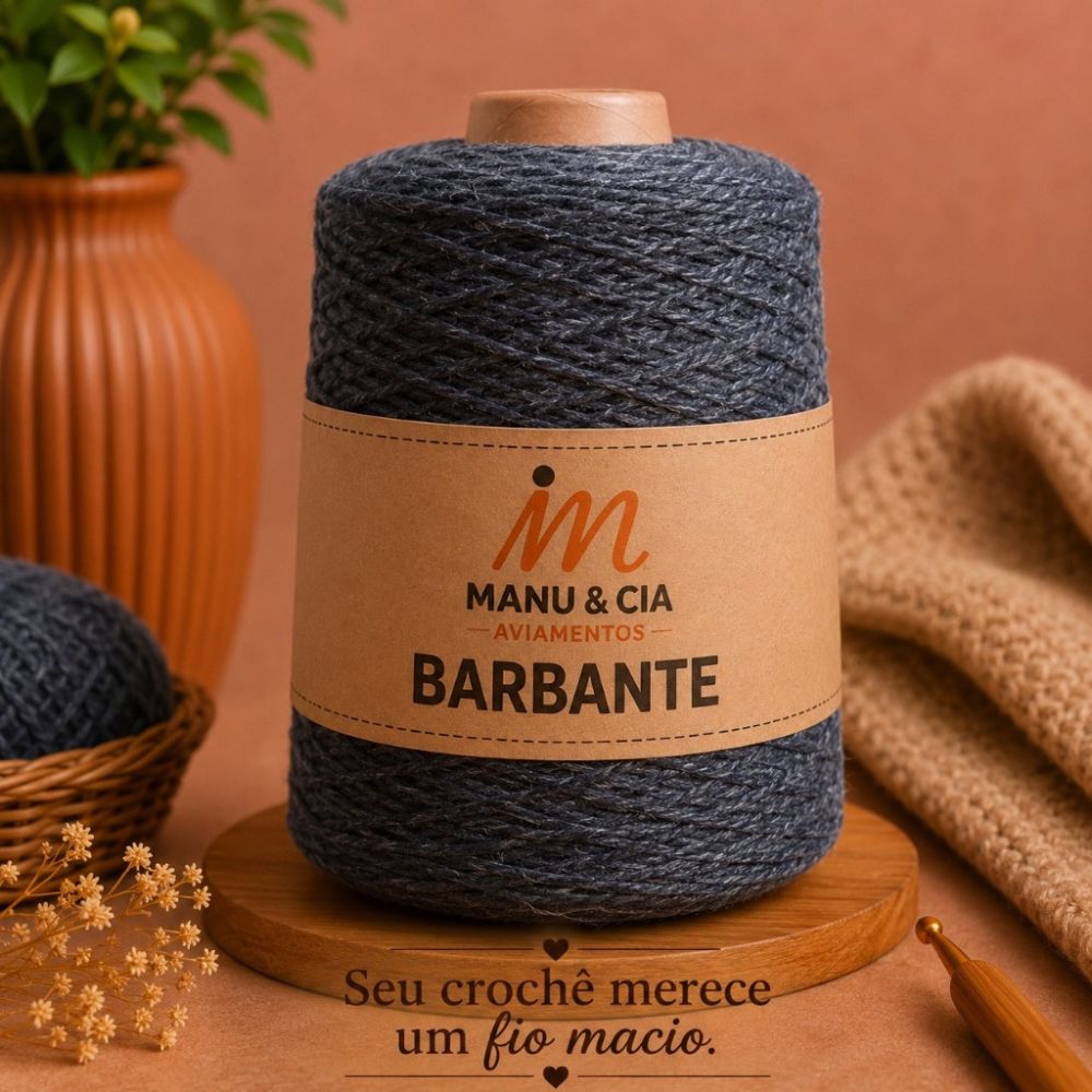 Barbante Grafite 400g para Crochê Manu & Cia