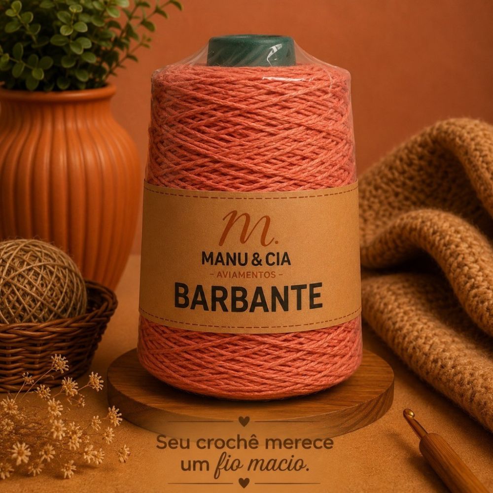 Barbante Laranja Forte 400g para Crochê Manu & Cia