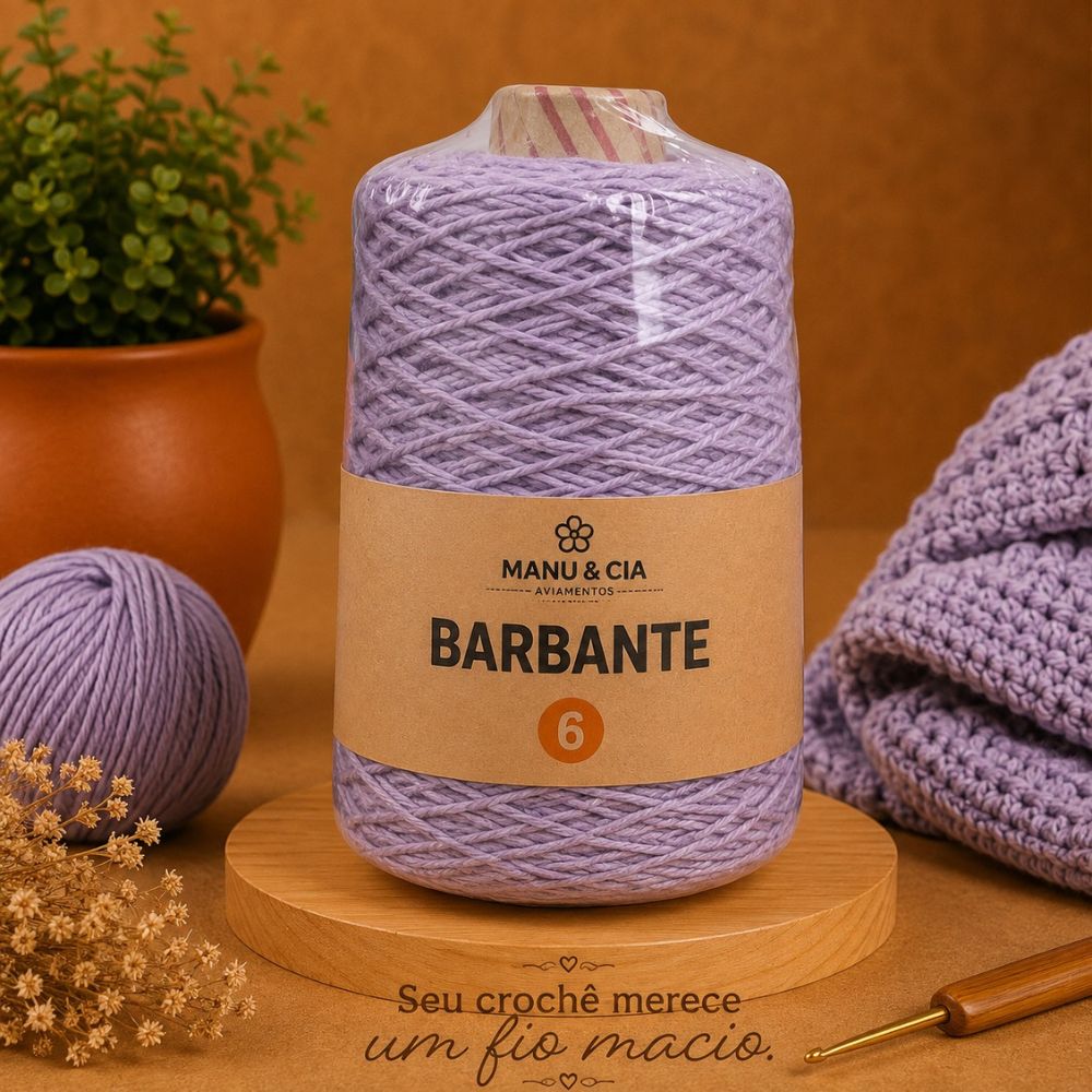 Barbante Lilás para Crochê Manu & Cia