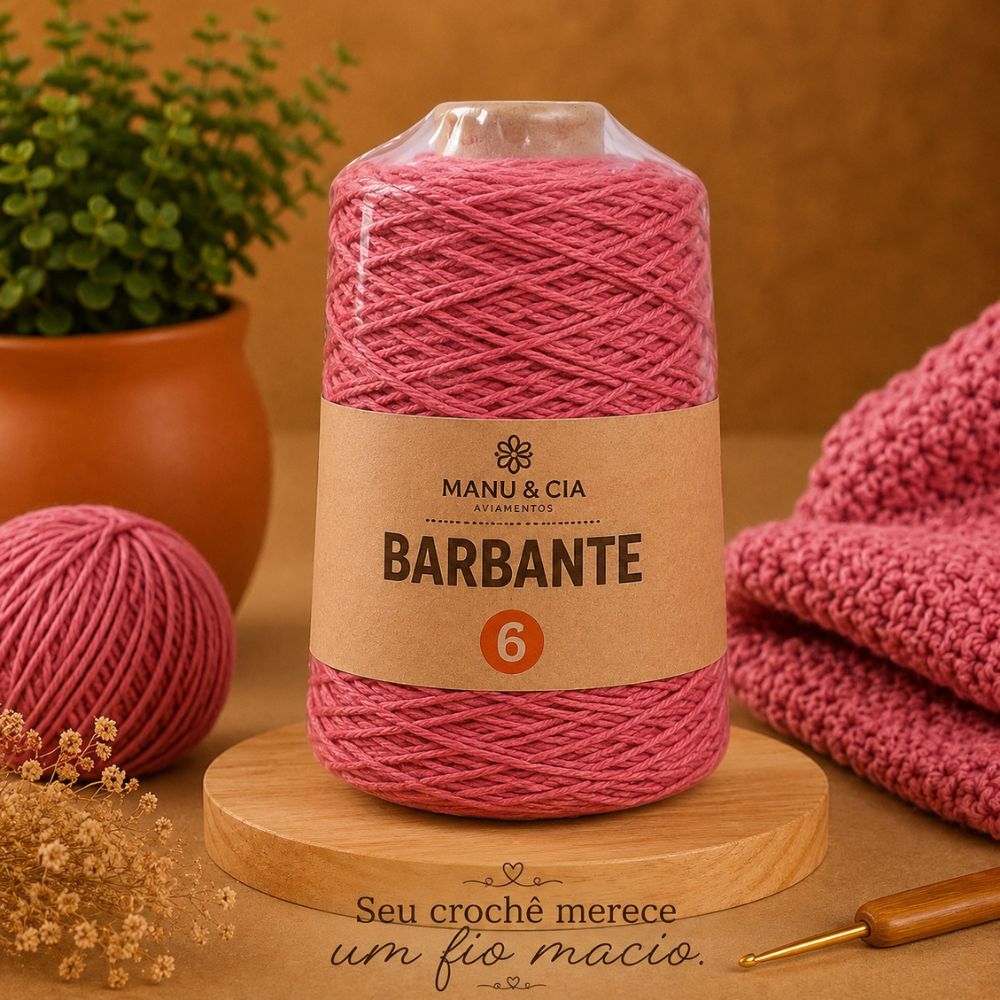Barbante Melancia 300g para Crochê Manu & Cia
