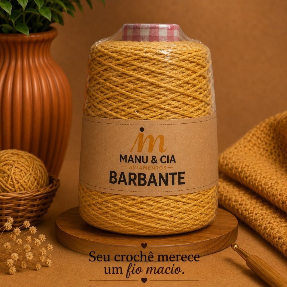 Barbante Mostarda para Crochê Manu & Cia