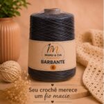 Barbante Preto para Crochê Manu & Cia