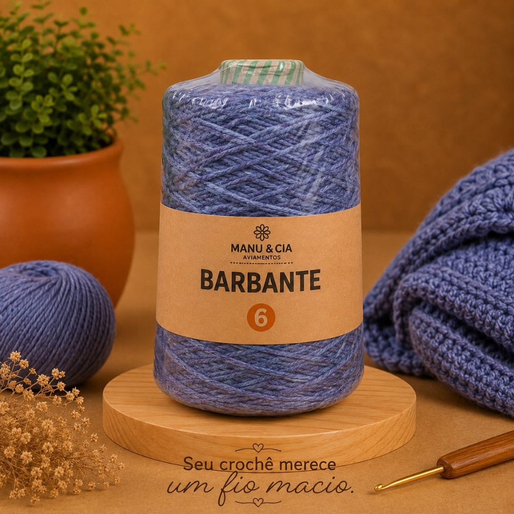 Barbante Roxo para Crochê Manu & Cia