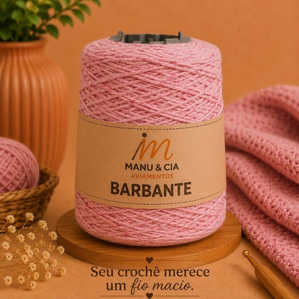 Barbante Salmão 400g para Crochê Manu & Cia