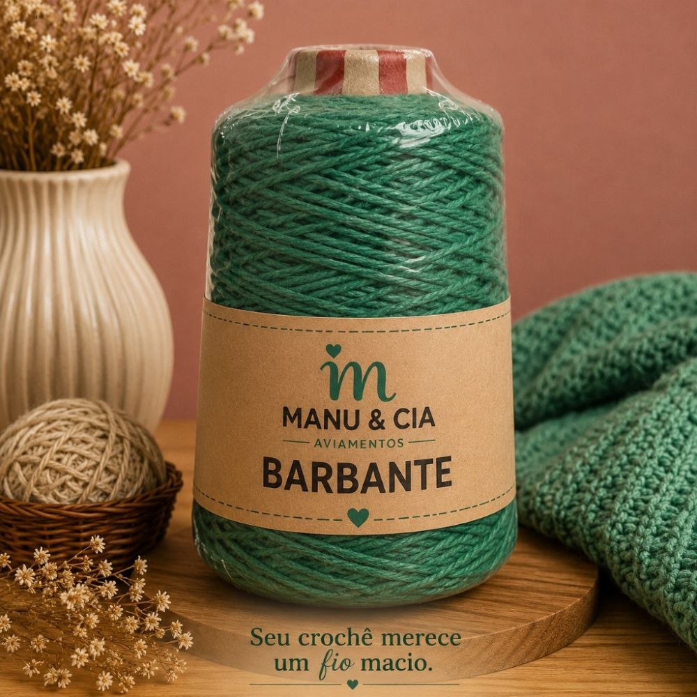Barbante Verde Bandeira para Crochê Manu & Cia