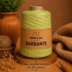 Barbante Verde Neon 300g para Crochê Manu & Cia