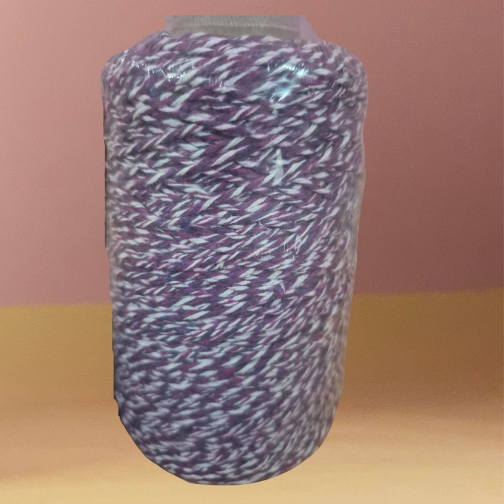 Barbante Mesclado 300g Ametista Intensa (Branco/Roxo/Beterraba) Nº6 Crochê | Fio Colorido Algodão Artesanato
