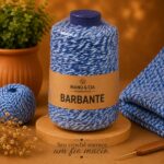 Barbante Mesclado Azul Royal Chic (Branco/Azul Royal) Nº6 Crochê | Fio Colorido