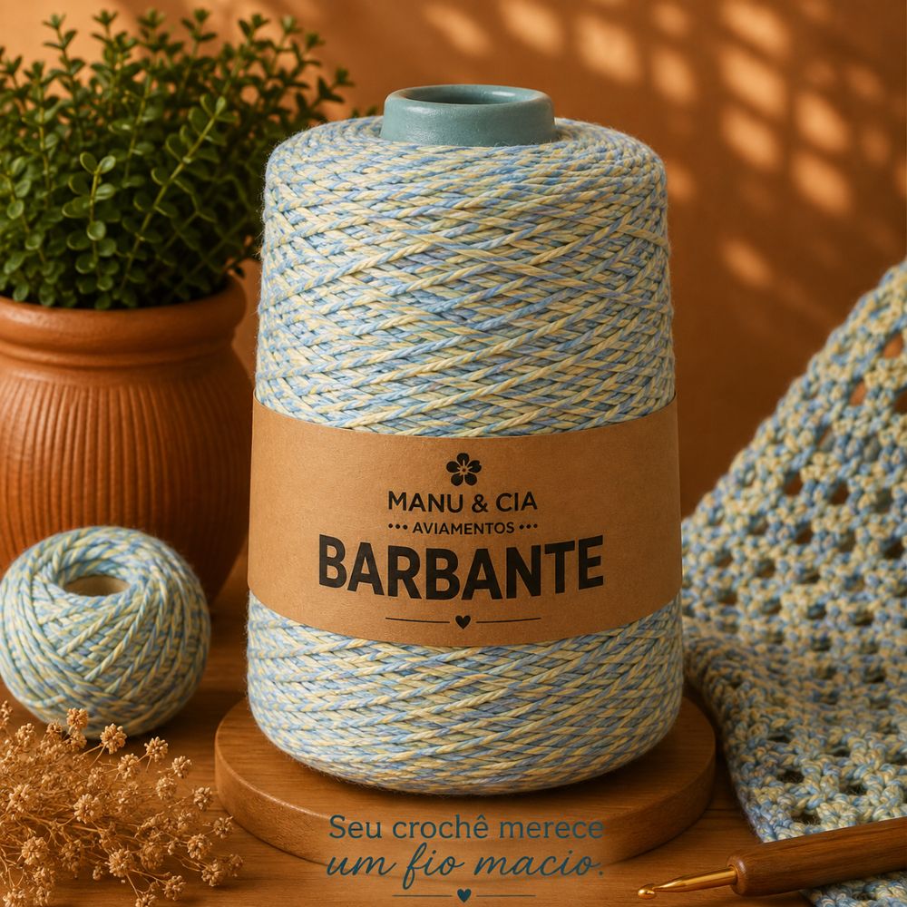 Barbante Mesclado Brasil Tropical (Verde/Amarelo) Nº6 Crochê | Fio Artesanato Colorido