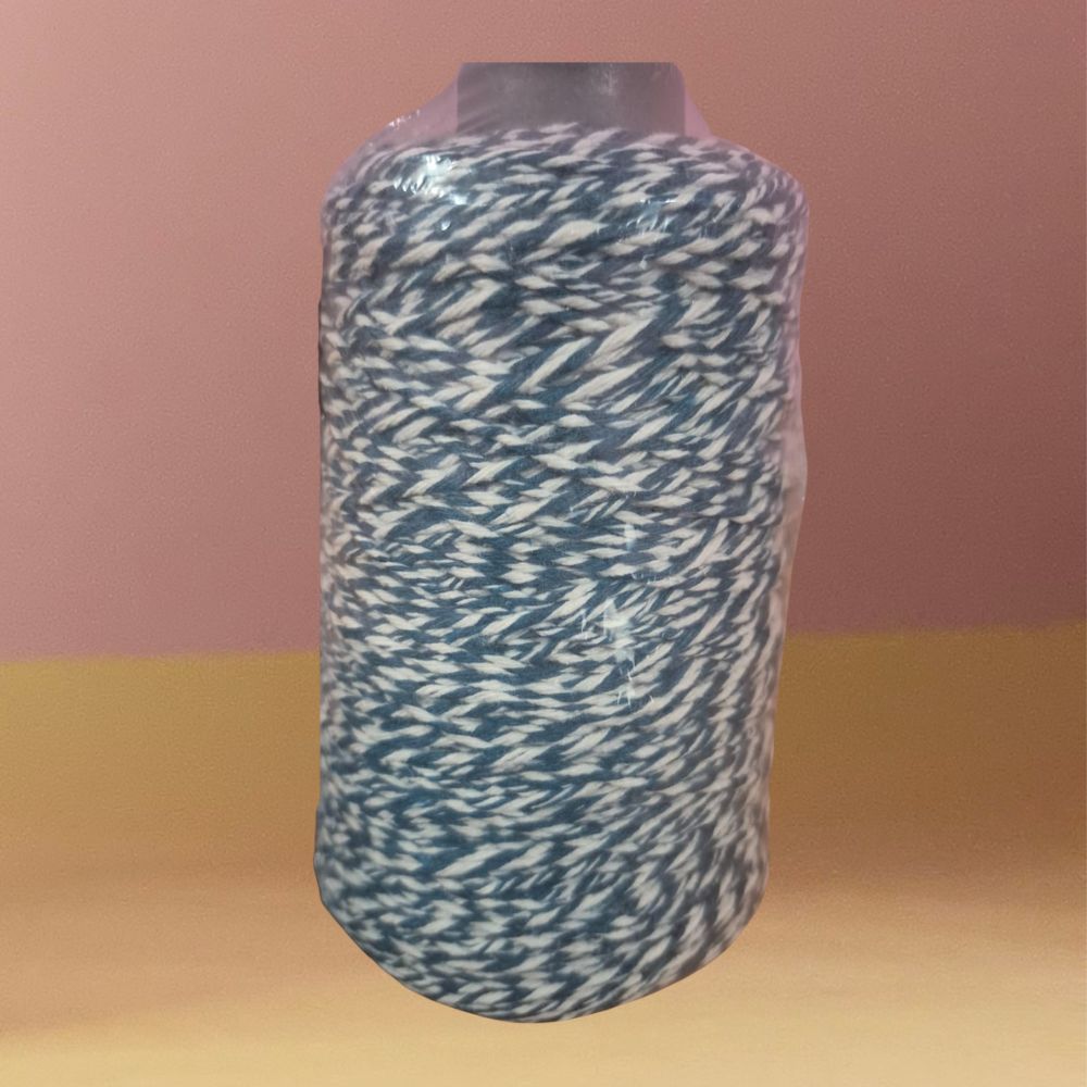 Barbante Mesclado Céu Claro (Branco/Azul) Nº6 Crochê e Artesanato | Fio Resistente