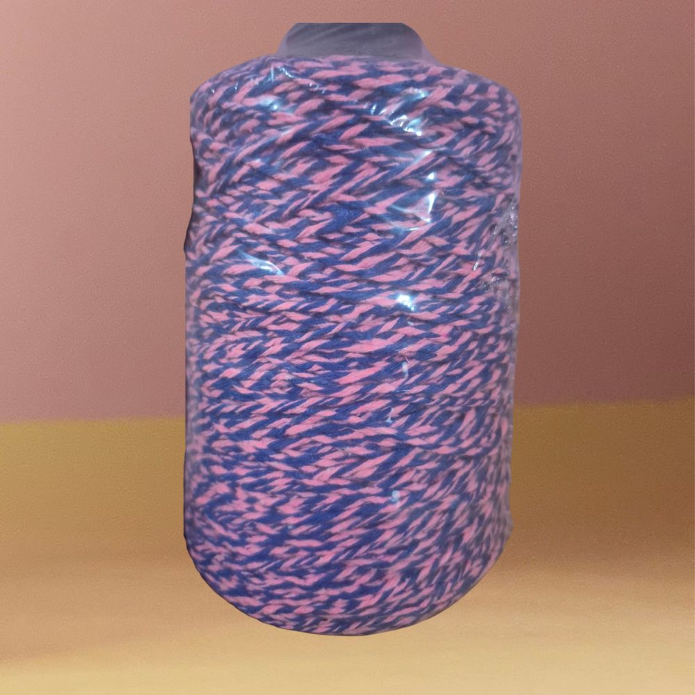 Barbante Mesclado 400g Doce Céu (Azul/Rosa) Nº6 Crochê e Artesanato | Fio Colorido Algodão