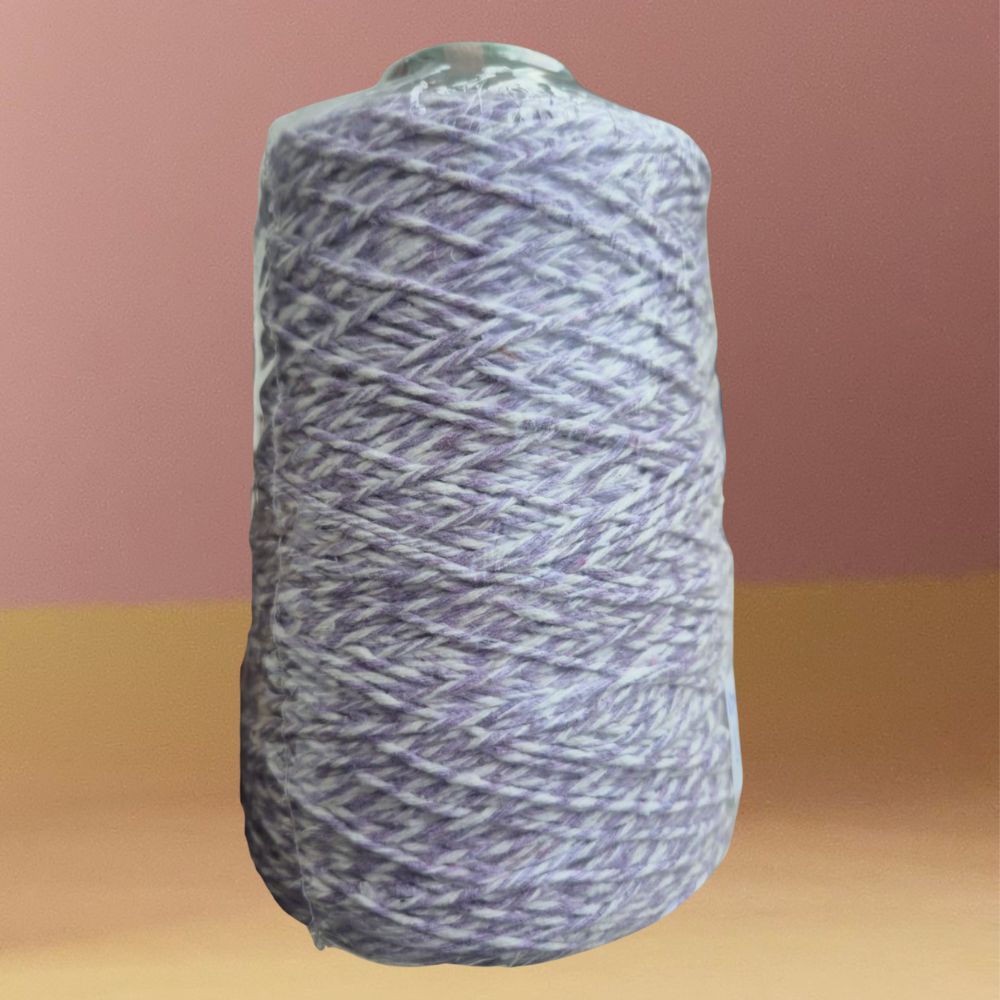 Barbante Mesclado Lavanda Suave (Branco/Lilás) Nº6 para Crochê e Bolsas | Fio Algodão