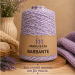 Barbante Mesclado Lavanda Suave (Branco/Lilás) Nº6 para Crochê e Bolsas | Fio Algodão