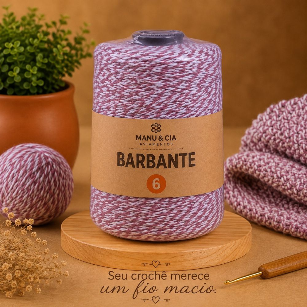 Barbante Mesclado Melancia Fresh 600g (Branco/Melancia) Nº6 Crochê | Fio Colorido