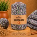 Barbante Mesclado 300g Neon Mix (Rosa/Verde Neon/Preto)Nº6 Crochê | Fio Colorido