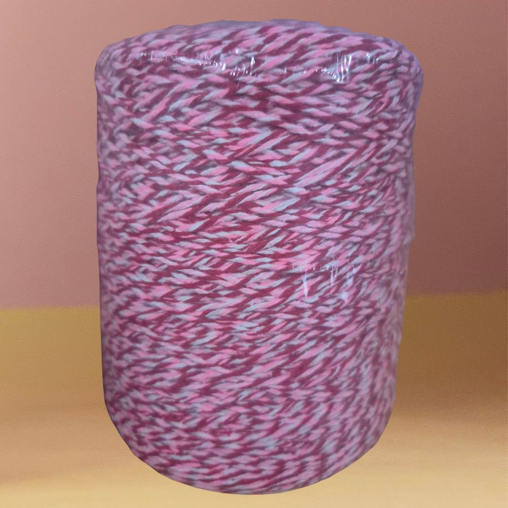 Barbante Mesclado 600g Paixão (Branco/Rosa/Vermelho) Nº6 Crochê | Fio Algodão