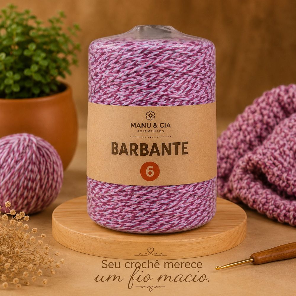 Barbante Mesclado 600g Paixão (Branco/Rosa/Vermelho) Nº6 Crochê | Fio Algodão