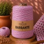 Barbante Mesclado Pink Neon (Branco/Rosa Neon) Nº6 Crochê | Fio Colorido Artesanato