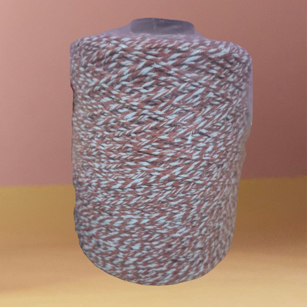 Barbante Mesclado 600g Terracota (Branco/Ferrugem) Nº6 Crochê | Fio Artesanato