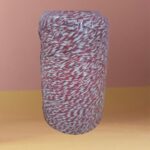 Barbante Mesclado Vinho Elegante (Branco/Vermelho Escuro) Nº6 Crochê | Fio Algodão